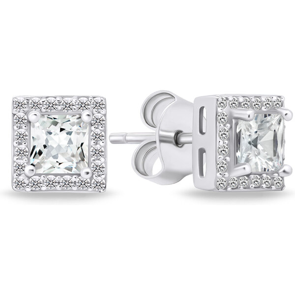 Brilio Silver Oslňujúce strieborné náušnice s čírymi zirkónmi EA613W 66578485