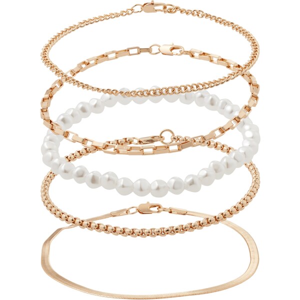 ABOUT YOU Náramok Sandra zlatá / perlovo biela 36869753