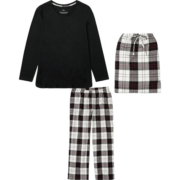 bonprix Pyžamo s flanelovými nohavicami a s darčekovou taškou, farba 47656835