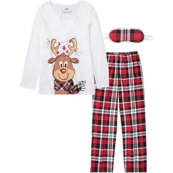 bonprix Pyžamo s maskou na spanie, farba biela 46236403