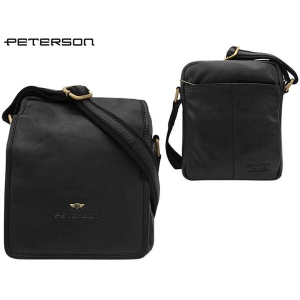 Kožená čierna taška cez plece Peterson 36833478