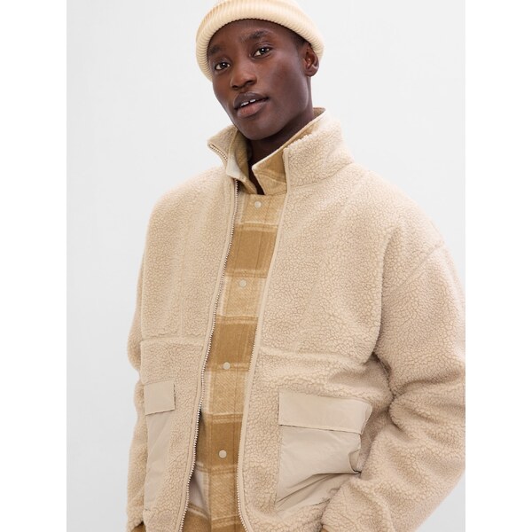GAP Pánska Plyšová bunda na zips 516080-01 66268265