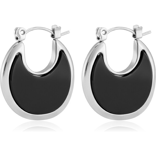 Troli Módne oceľové náušnice s onyxom VAAJDE201446S-BK 67003497