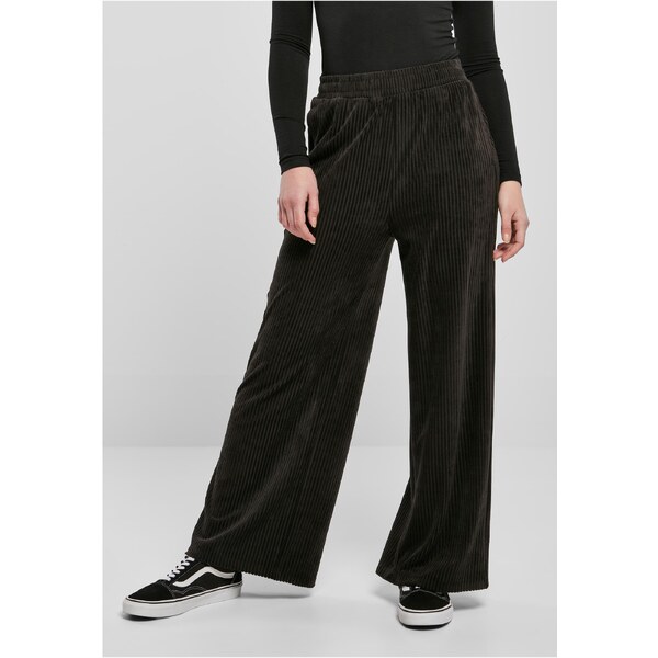 Urban Classics Womens Velvet Rib Straight Sweat Pants Black 50679028