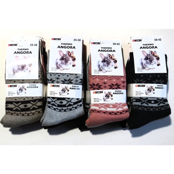 Dámske termo ponožky 3 páry- vlnené Angora 66247892