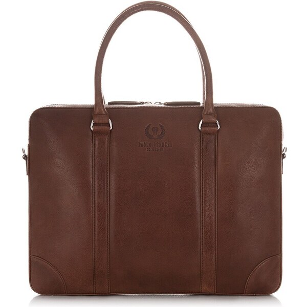 Paolo Peruzzi Kožená taška na notebook IN-18-BR | hnedá IN-18-BR 41647242