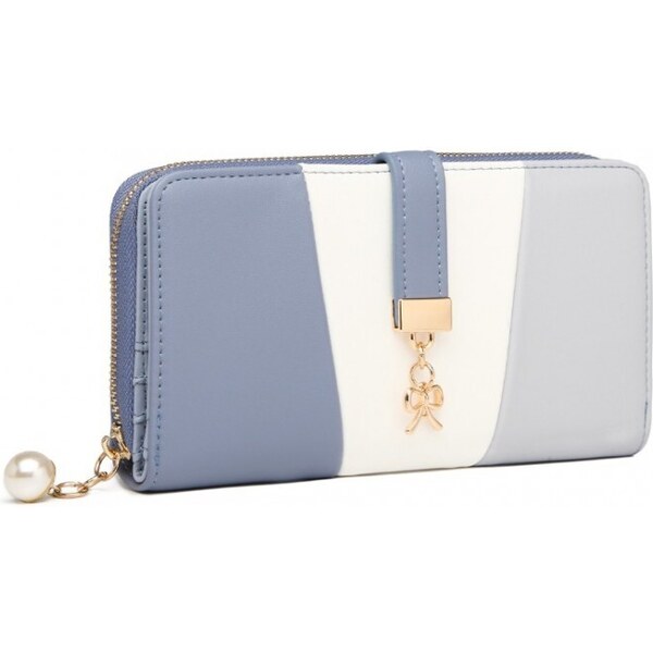 Miss Lulu Peňaženka - trojfarebná s PU kože, modrošedá 47035360
