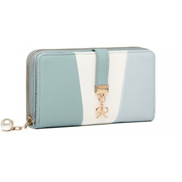 Miss Lulu Peňaženka - trojfarebná s PU kože, svetlomodrá 47035356