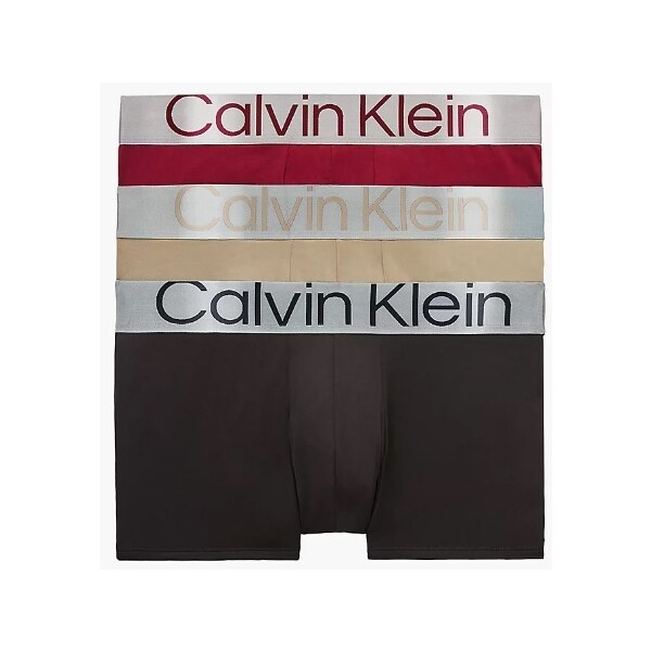 Pánske boxerky NB3074A 6IF čierna/béžová/bordó - Calvin Klein 36731007