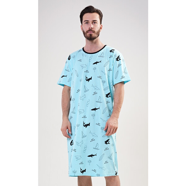 Vienetta MAN Pánska nočná košeľa s krátkym rukávom Oceán 54966050