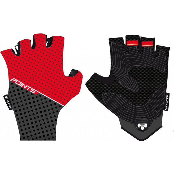 Force rukavice POINTS bez zapínania, červeno-čierne 36739491