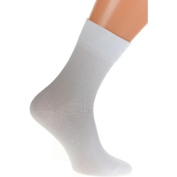 AURA.VIA Pánske bavlnené biele ponožky KEENE 36755572