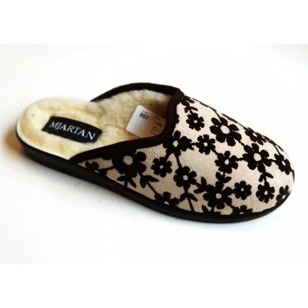 Mjartan Dámske zateplené papuče- kvietkované C68L 65841714