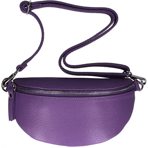 Vera Pelle Kožená dámska ľadvinka s upraviteľným popruhom Jean tmavšia 36766097