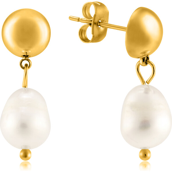 Troli Elegantné pozlátené náušnice s pravými perlami VAAJDE201330G 66595019