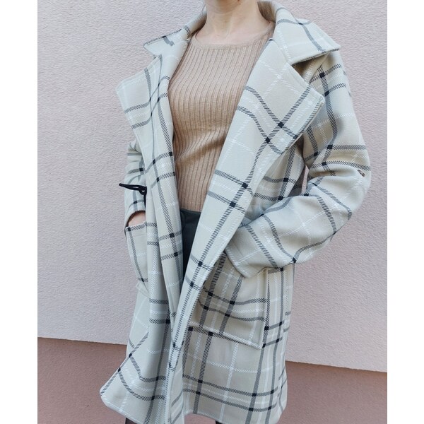 modnenakupy.sk Dámsky vlnený károvaný kabát CARA 35802435