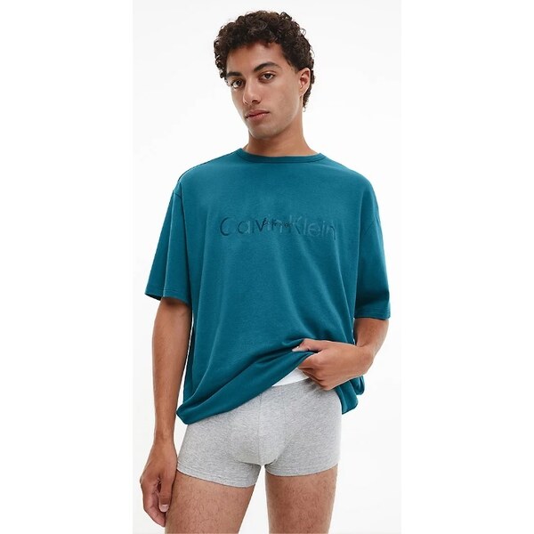 Pánske tričko NM2355E CGQ petrolej - Calvin Klein 36795981