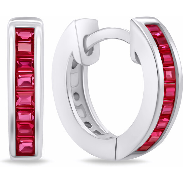 Brilio Silver Štýlové strieborné kruhy s fuchsiovými zirkónmi EA664WR 66593418
