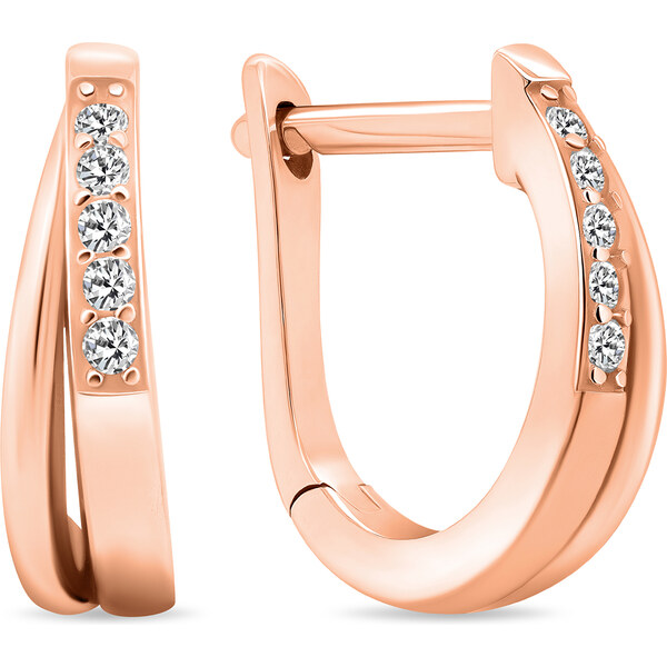 Brilio Silver Očarujúce bronzové náušnice so zirkónmi EA536R 66594669