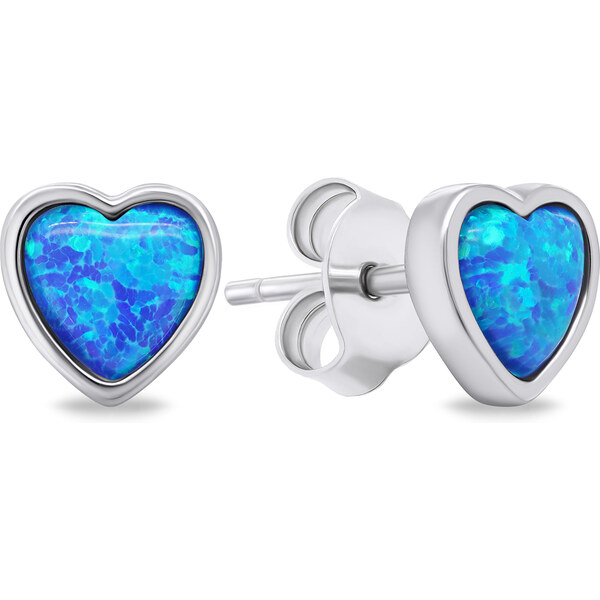 Brilio Silver Nežné strieborné náušnice Srdiečka so syntetickými 66584433