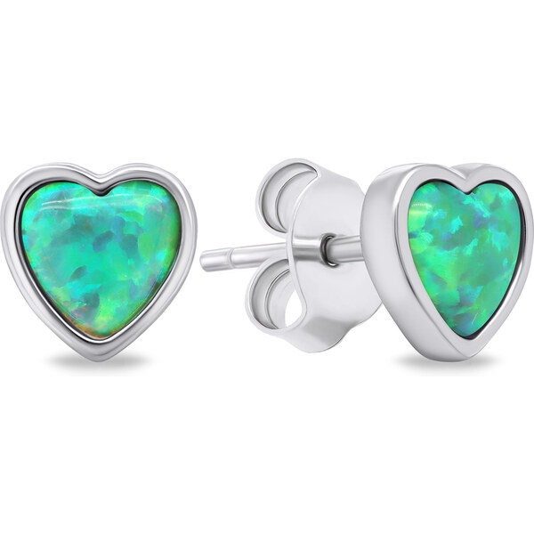 Brilio Silver Nežné strieborné náušnice Srdiečka so syntetickými 66597145