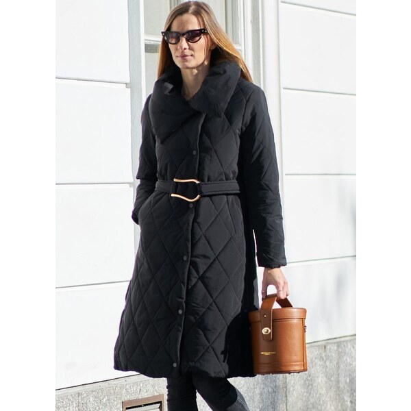 Due Linee Dámska čierna exkluzívna prešívaná zimná bunda 35608966