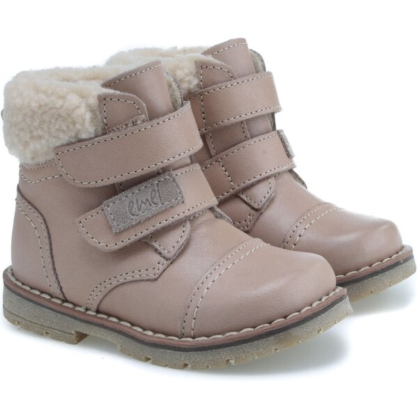 Detské zimné kožené topánky s membránou a ovčou vlnou Emel EV 2448C-1 46771657