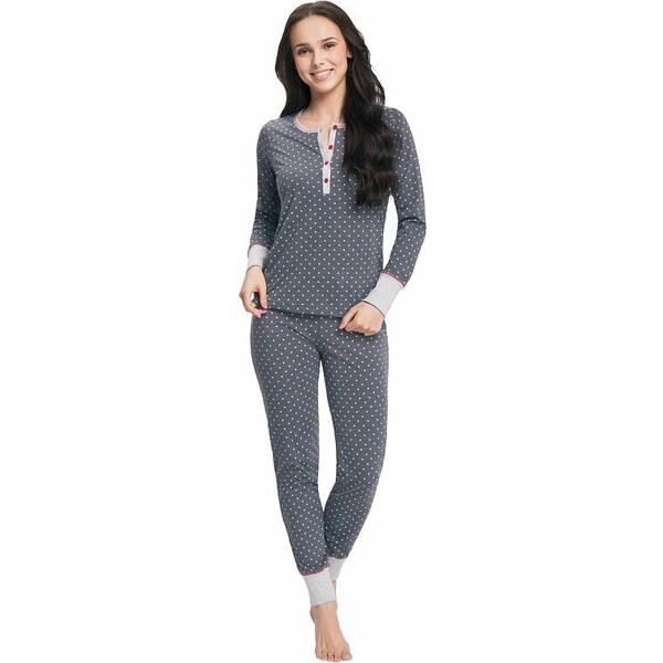 Luna Dámske pyžamo Anita sivé s hviezdičkami 25855972