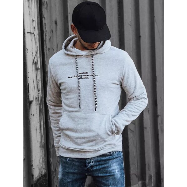 Buďchlap Šedá mikina s potlačou Fun Time 36931796