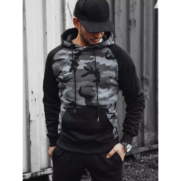 Buďchlap Maskáčová mikina v tmavošedom prevedení 36934635