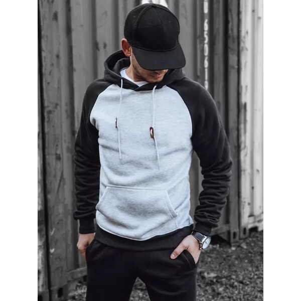 Buďchlap Svetlošedá mikina s raglanovými rukávmi 36934641