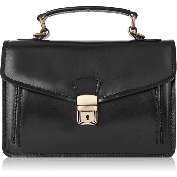 PAOLO PERUZZI Klasická dámska kožená taška N07-BL | čierna N07-BL 36936831