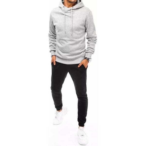 Buďchlap Svetlošedo-čierna pohodlná tepláková súprava 36994176