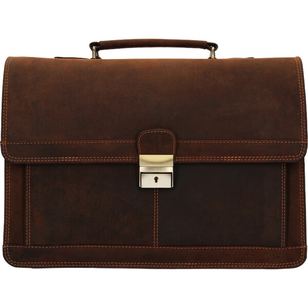 Lagen Pánska kožená aktovka LG-21881/H hnedá 37007231