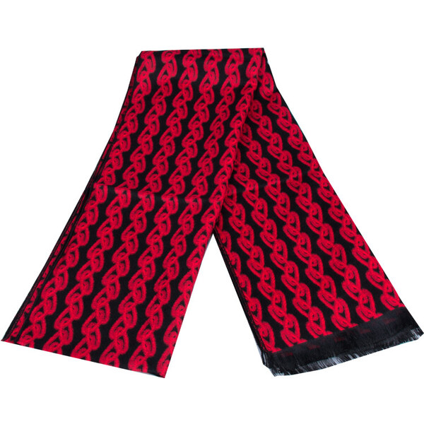 Červeno-čierny pánsky šál PNN65 37019104