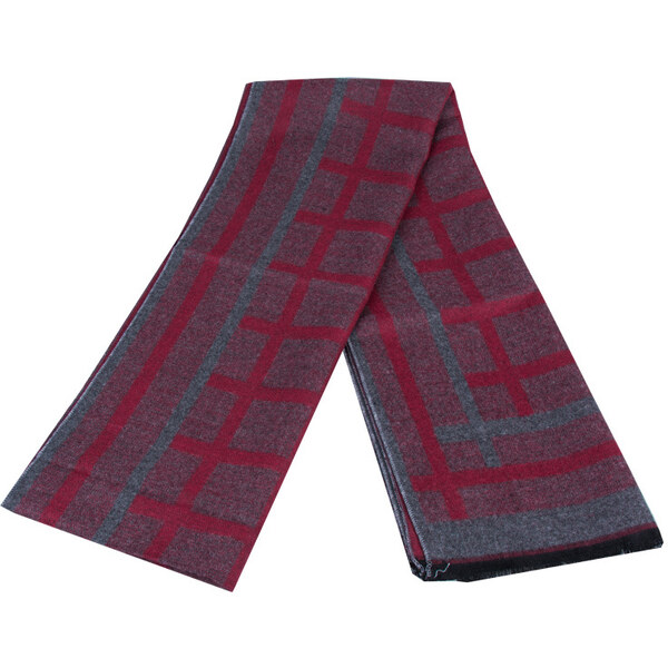 Pánsky šál v bordovo-šedom prevedení PNN75 37019112