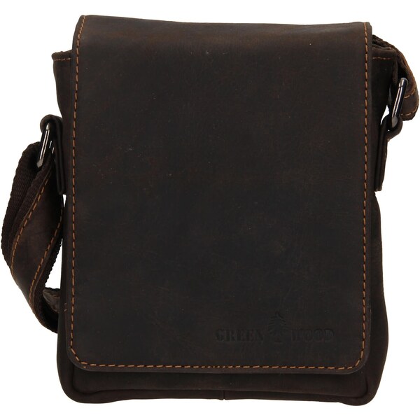 Pánska kožená taška cez rameno Greenwood Petr - tmavo hnedá 40978700