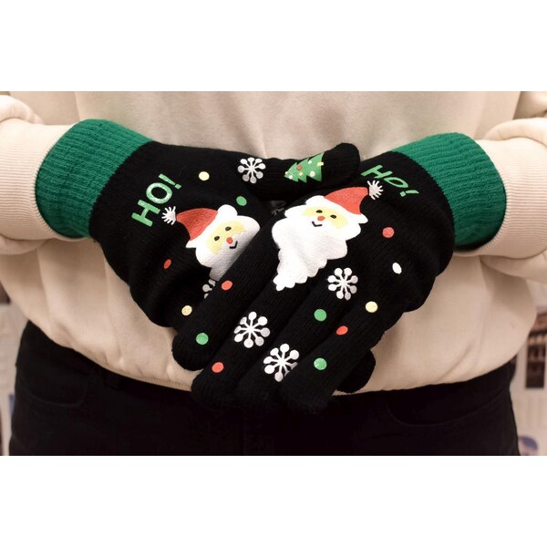 AURA.VIA Dámske čierne rukavice CHRISTMAS 37063404