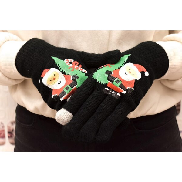 AURA.VIA Dámske čierne rukavice CHRISTMAS EDITION 37063410