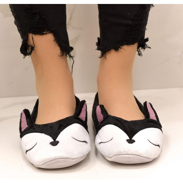 AURA.VIA Termo čierne ponožkové papuče PANCA 2 60142410