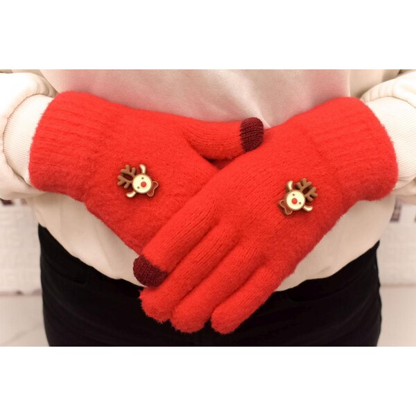 AURA.VIA Dámske červené mohérové rukavice CHRISTIE 37063425