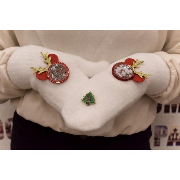 AURA.VIA Dámske biele mohérové rukavice MONNIE SOBIK 37063427