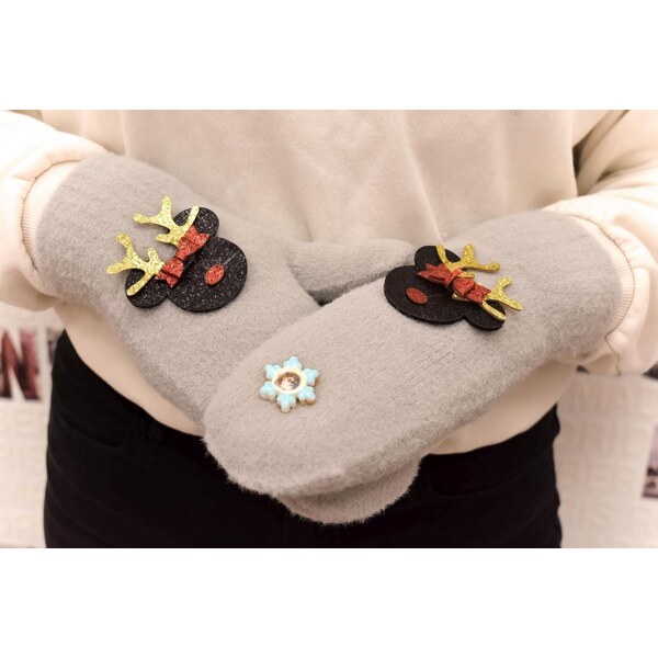 AURA.VIA Dámske sivé mohérové rukavice MONNIE SOBIK 37063429