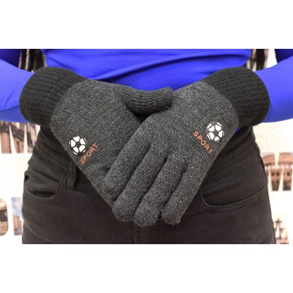 AURA.VIA Chlapčenské sivé zateplené rukavice SPORT FOOTBALL 64414827