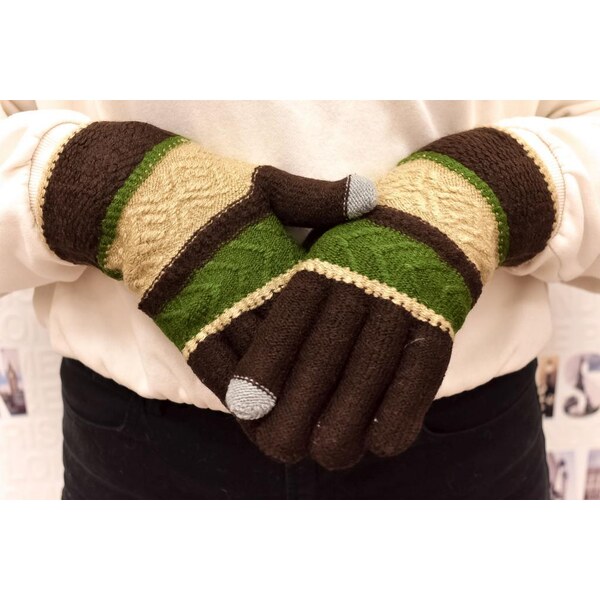 AURA.VIA Hnedé vlnené rukavice BECKY 37063476