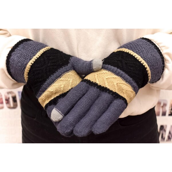 AURA.VIA Fialové vlnené rukavice BECKY 37063477