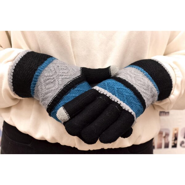 AURA.VIA Čierne vlnené rukavice BECKY 37063479