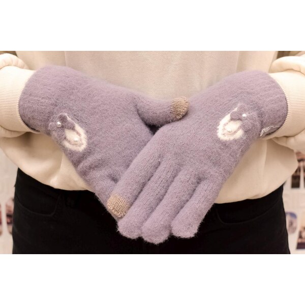 JOHN-C Dámske fialové zimné rukavice MATJIA 37078813