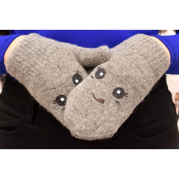 JOHN-C Vlnené bezpalcové sivé rukavice CATTY 37078823