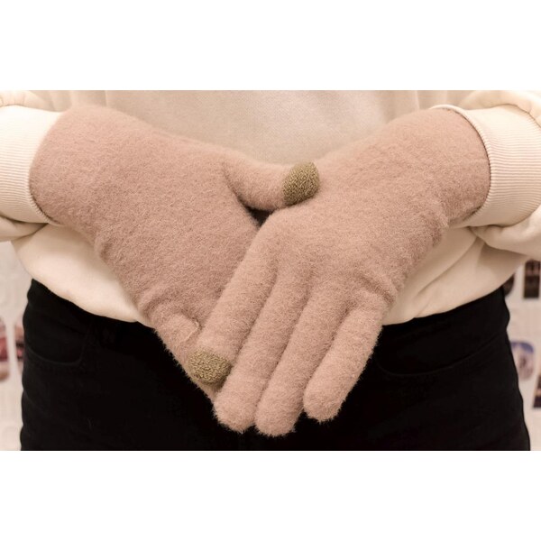 JOHN-C Dámske béžové zateplené rukavice BERTY 37078828